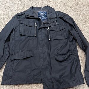 Buffalo David Bitton Men's Dark Gray Military Jacket